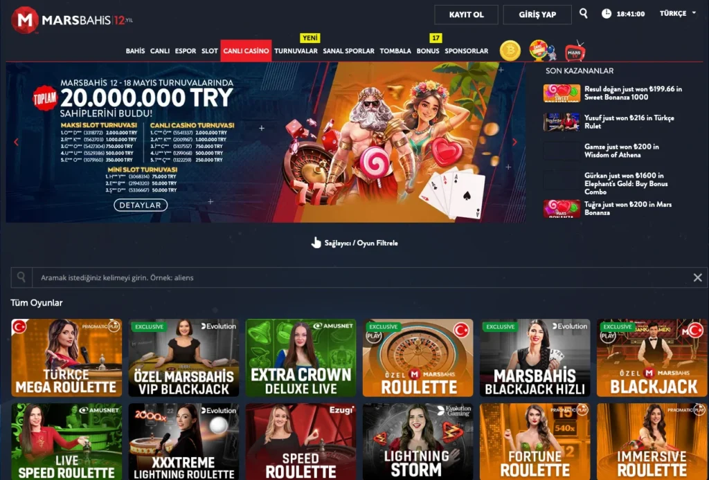 Mars bahis Canlı Casino